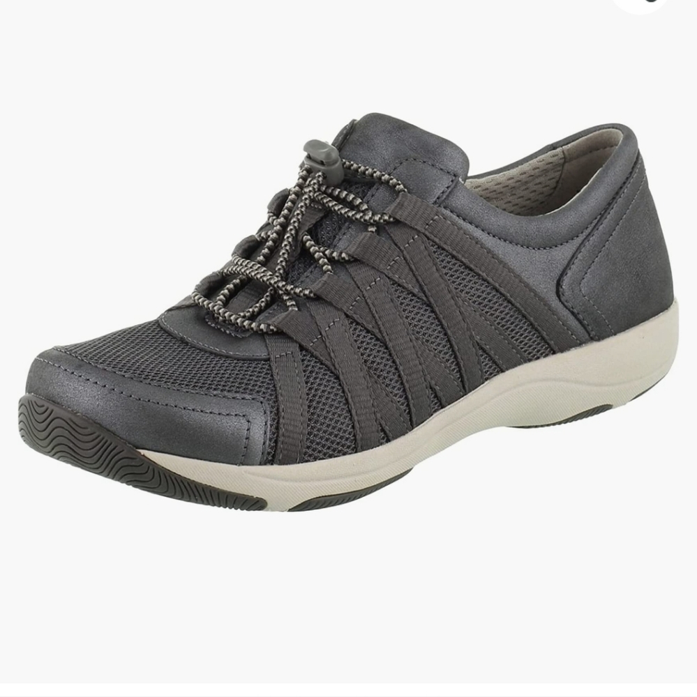 Dansko Sneakers Women's Size 36 Honor Suede & Mesh Gray Bungee Tie Shoes